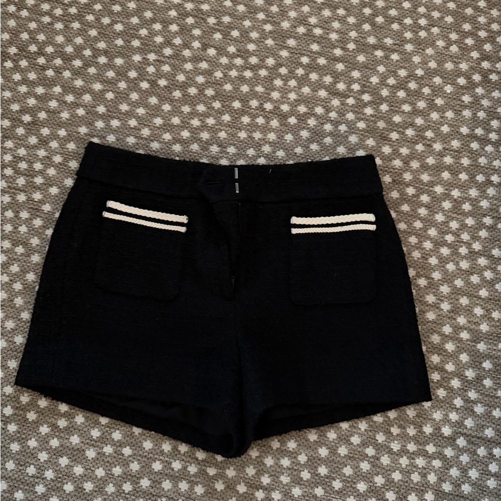 J. Crew Black High Waist Shorts with White Accents